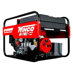 Winco Inc - 4-1/2 hr Full Load Time, 6 kW, Electric/Pull Start, Gasoline & Natural Gas Portable Power Generator - 7 Gal Tank, 32-3/4" Long x 22-1/2" Wide x 22" Deep, 389 cc Engine - USA Tool & Supply