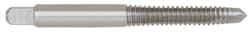 Kennametal - 1/4-20 UNC, 2 Flute, Bright Finish, High Speed Steel Spiral Point Tap - Plug Chamfer, Right Hand Thread, 2-1/2" OAL, 1" Thread Length, 0.255" Shank Diam - Exact Industrial Supply