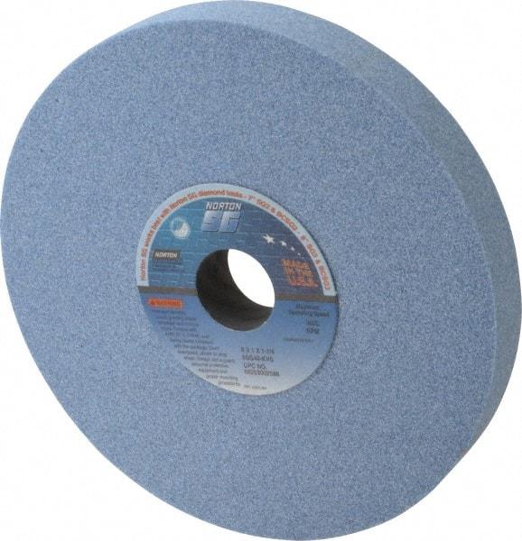 Norton - 8" Diam x 1-1/4" Hole x 1" Thick, K Hardness, 46 Grit Surface Grinding Wheel - Ceramic, Type 1, Coarse Grade, 3,600 Max RPM, Vitrified Bond, No Recess - USA Tool & Supply