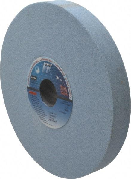 Norton - 8" Diam x 1-1/4" Hole x 1" Thick, I Hardness, 60 Grit Surface Grinding Wheel - Ceramic, Type 1, Medium Grade, 3,600 Max RPM, Vitrified Bond, No Recess - USA Tool & Supply