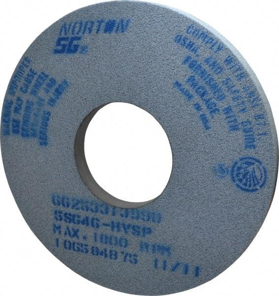 Norton - 14" Diam x 5" Hole x 1" Thick, H Hardness, 46 Grit Surface Grinding Wheel - Ceramic, Type 1, Coarse Grade, 2,320 Max RPM, Vitrified Bond, No Recess - USA Tool & Supply