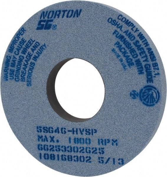Norton - 14" Diam x 5" Hole x 1-1/2" Thick, H Hardness, 46 Grit Surface Grinding Wheel - Ceramic, Type 1, Coarse Grade, 1,800 Max RPM, Vitrified Bond, No Recess - USA Tool & Supply