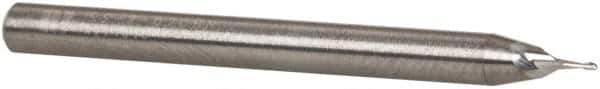 RobbJack - 0.058", 0.087" LOC, 1/8" Shank Diam, 1-1/2" OAL, 2 Flute, Solid Carbide Square End Mill - Single End, Uncoated, Spiral Flute, 30° Helix, Centercutting, Right Hand Cut, Right Hand Flute, Series SS-2 - USA Tool & Supply