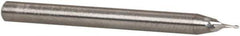 RobbJack - 0.058", 0.087" LOC, 1/8" Shank Diam, 1-1/2" OAL, 2 Flute, Solid Carbide Square End Mill - Single End, Uncoated, Spiral Flute, 30° Helix, Centercutting, Right Hand Cut, Right Hand Flute, Series SS-2 - USA Tool & Supply