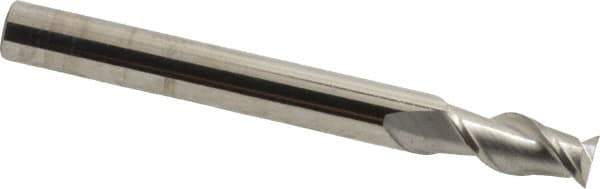 SGS - 6mm, 13mm LOC, 6mm Shank Diam, 57mm OAL, 2 Flute, Solid Carbide Square End Mill - Single End, Uncoated, Spiral Flute, 45° Helix, Centercutting, Right Hand Cut, Right Hand Flute, Series 44 - USA Tool & Supply