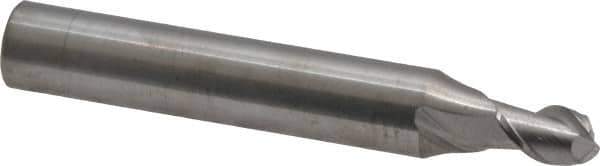 SGS - 1/4", 2 Flute, Single End, Solid Carbide, 0.01" Corner Radius End Mill - 2-1/2" OAL, 45° Helix, Right Hand Flute, 3/8" LOC, Right Hand Cut - USA Tool & Supply