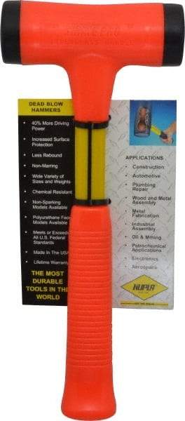 NUPLA - 24 oz Head 1-3/4" Face Diam Fiberglass Slim Head Dead Blow Hammer - 12" OAL, Fiberglass Handle - USA Tool & Supply