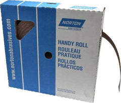 Norton - 1-1/2" x 50 Yd 50 Grit Aluminum Oxide Cloth Roll - Coarse Grade, J Weighted Backing - USA Tool & Supply