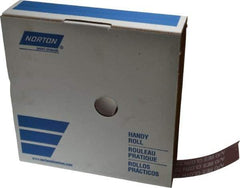 Norton - 1-1/2" x 50 Yd 220 Grit Aluminum Oxide Cloth Roll - Very Fine Grade, J Weighted Backing - USA Tool & Supply