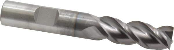 Cleveland - 1/2", 1-1/4" LOC, 1/2" Shank Diam, 3-1/4" OAL, 3 Flute, Powdered Metal Square End Mill - Single End, TiCN Finish, Spiral Flute, 42° Helix, Centercutting, Right Hand Cut, Right Hand Flute, Series PM-539R - USA Tool & Supply