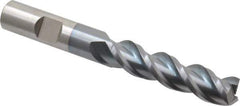 Cleveland - 1/2", 2" LOC, 1/2" Shank Diam, 4" OAL, 3 Flute, Powdered Metal Square End Mill - Single End, TiCN Finish, Spiral Flute, 42° Helix, Centercutting, Right Hand Cut, Right Hand Flute, Series PM-539R - USA Tool & Supply