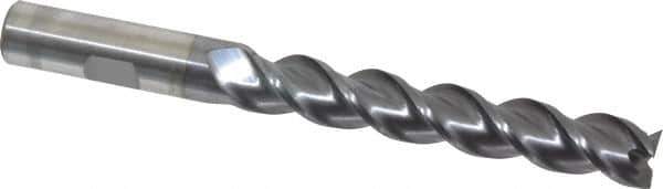 Cleveland - 1/2", 3" LOC, 1/2" Shank Diam, 5" OAL, 3 Flute, Powdered Metal Square End Mill - Single End, TiCN Finish, Spiral Flute, 42° Helix, Centercutting, Right Hand Cut, Right Hand Flute, Series PM-539R - USA Tool & Supply