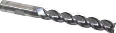 Cleveland - 1/2", 3" LOC, 1/2" Shank Diam, 5" OAL, 3 Flute, Powdered Metal Square End Mill - Single End, TiCN Finish, Spiral Flute, 42° Helix, Centercutting, Right Hand Cut, Right Hand Flute, Series PM-539R - USA Tool & Supply