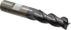 Cleveland - 5/8", 1-5/8" LOC, 5/8" Shank Diam, 3-7/8" OAL, 3 Flute, Powdered Metal Square End Mill - Single End, TiCN Finish, Spiral Flute, 42° Helix, Centercutting, Right Hand Cut, Right Hand Flute, Series PM-539R - USA Tool & Supply