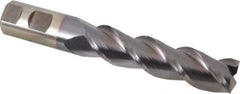 Cleveland - 1", 4" LOC, 1" Shank Diam, 6-1/2" OAL, 3 Flute, Powdered Metal Square End Mill - Single End, TiCN Finish, Spiral Flute, 42° Helix, Centercutting, Right Hand Cut, Right Hand Flute, Series PM-539R - USA Tool & Supply