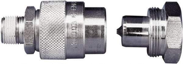 Enerpac - 3/8 NPTF Steel Hydraulic Hose High-Flow Coupler Set - 10,000 psi, 10.8 GPM - USA Tool & Supply