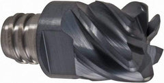 Iscar - MM EC Grade IC908 Carbide End Milling Tip Insert - TiAlN Finish, 6 Flutes, 1/2" Cutting Diam, 9.5mm Depth of Cut, 16.51mm Extension, 0.059" Cnr Rad, 45° Helix - USA Tool & Supply