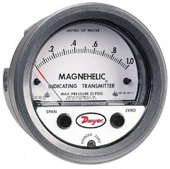 Dwyer - 25 Max psi, Differential Pressure Transmitter with Indication - 1/8" Thread - USA Tool & Supply