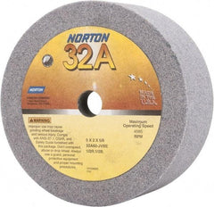 Norton - 5" Diam, 5/8" Hole Size, 2" Overall Thickness, 60 Grit, Type 6 Tool & Cutter Grinding Wheel - Medium Grade, Aluminum Oxide, J Hardness, Vitrified Bond, 4,585 RPM - USA Tool & Supply