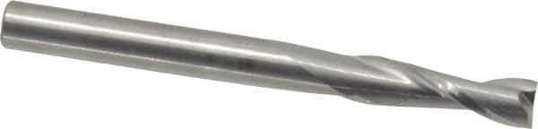 RobbJack - 3/16", 5/8" LOC, 3/16" Shank Diam, 2" OAL, 2 Flute, Solid Carbide Square End Mill - Single End, Uncoated, Spiral Flute, 30° Helix, Centercutting, Right Hand Cut, Right Hand Flute, Series C1-201 - USA Tool & Supply