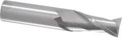 RobbJack - 3/4", 1-1/2" LOC, 3/4" Shank Diam, 4" OAL, 2 Flute, Solid Carbide Square End Mill - Single End, Uncoated, Spiral Flute, 30° Helix, Centercutting, Right Hand Cut, Right Hand Flute, Series C1-201 - USA Tool & Supply