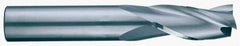 RobbJack - 7/16", 1" LOC, 7/16" Shank Diam, 2-3/4" OAL, 3 Flute, Solid Carbide Square End Mill - Single End, Uncoated, Spiral Flute, 30° Helix, Centercutting, Right Hand Cut, Right Hand Flute, Series C1-301 - USA Tool & Supply