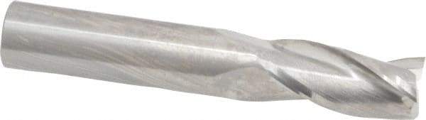 RobbJack - 1/2", 1" LOC, 1/2" Shank Diam, 3" OAL, 3 Flute, Solid Carbide Square End Mill - Single End, Uncoated, Spiral Flute, 30° Helix, Centercutting, Right Hand Cut, Right Hand Flute, Series C1-301 - USA Tool & Supply