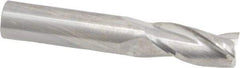 RobbJack - 1/2", 1" LOC, 1/2" Shank Diam, 3" OAL, 3 Flute, Solid Carbide Square End Mill - Single End, Uncoated, Spiral Flute, 30° Helix, Centercutting, Right Hand Cut, Right Hand Flute, Series C1-301 - USA Tool & Supply