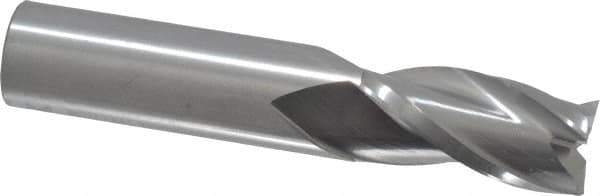 RobbJack - 3/4", 1-1/2" LOC, 3/4" Shank Diam, 4" OAL, 3 Flute, Solid Carbide Square End Mill - Single End, Uncoated, Spiral Flute, 30° Helix, Centercutting, Right Hand Cut, Right Hand Flute, Series C1-301 - USA Tool & Supply