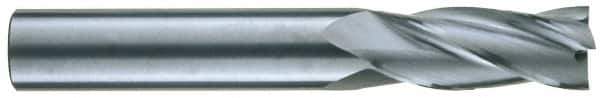 RobbJack - 9/16", 1-1/4" LOC, 9/16" Shank Diam, 3-1/2" OAL, 4 Flute, Solid Carbide Square End Mill - Single End, Uncoated, Spiral Flute, 30° Helix, Centercutting, Right Hand Cut, Right Hand Flute, Series C1-401 - USA Tool & Supply