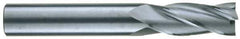 RobbJack - 9/16", 1-1/4" LOC, 9/16" Shank Diam, 3-1/2" OAL, 4 Flute, Solid Carbide Square End Mill - Single End, Uncoated, Spiral Flute, 30° Helix, Centercutting, Right Hand Cut, Right Hand Flute, Series TR-404 - USA Tool & Supply