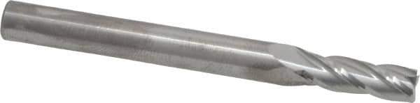 RobbJack - 7/32", 5/8" LOC, 1/4" Shank Diam, 2-1/2" OAL, 4 Flute, Solid Carbide Square End Mill - Single End, Uncoated, Spiral Flute, 30° Helix, Centercutting, Right Hand Cut, Right Hand Flute, Series C1-401 - USA Tool & Supply