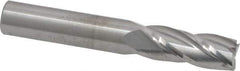RobbJack - 3/8", 7/8" LOC, 3/8" Shank Diam, 2-1/2" OAL, 4 Flute, Solid Carbide Square End Mill - Single End, Uncoated, Spiral Flute, 30° Helix, Centercutting, Right Hand Cut, Right Hand Flute, Series C1-401 - USA Tool & Supply