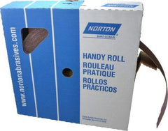 Norton - 2" x 50 Yd 60 Grit Aluminum Oxide Cloth Roll - Medium Grade, J Weighted Backing - USA Tool & Supply