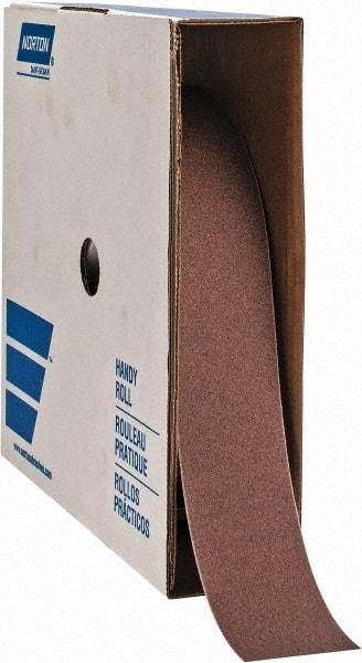 Norton - 2" x 50 Yd 120 Grit Aluminum Oxide Cloth Roll - Fine Grade, J Weighted Backing - USA Tool & Supply