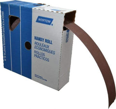 Norton - 2" x 50 Yd 320 Grit Aluminum Oxide Cloth Roll - Extra Fine Grade, J Weighted Backing - USA Tool & Supply