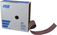 Norton - 2" x 50 Yd 400 Grit Aluminum Oxide Cloth Roll - Extra Fine Grade, J Weighted Backing - USA Tool & Supply