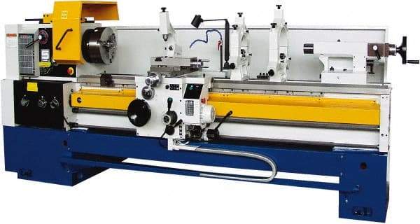 Summit - 20-1/4" Swing, 60" Between Centers, 220/440 Volt, Triple Phase Engine Lathe - 6MT Taper, 10 hp, 12 to 1,400 RPM, 4-1/8" Bore Diam, 48" Deep x 52" High x 121" Long - USA Tool & Supply