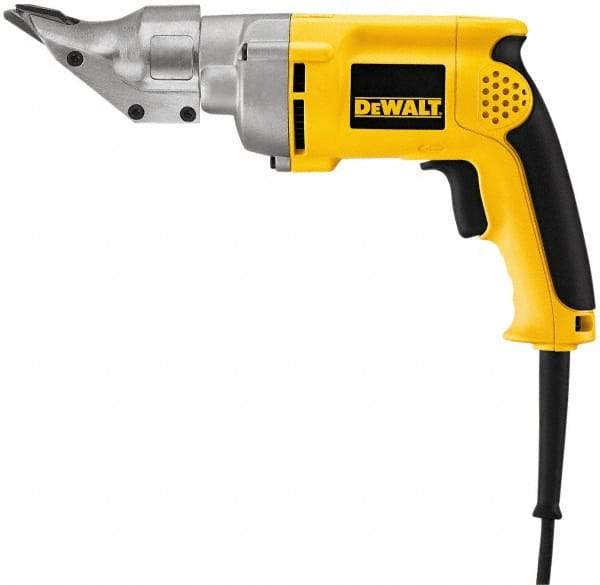 DeWALT - 2,500 SPM, 120 Volt, Pistol Grip Handle, Handheld Electric Shear - 18 Gauge (Mild Steel) & 20 Gauge (Stainless Steel) Cutting Capacity - USA Tool & Supply