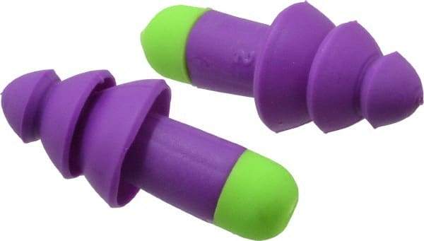 Moldex - Reusable, Uncorded, 27 dB, Flange Earplugs - Purple, 50 Pairs - USA Tool & Supply