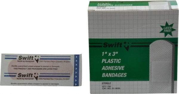 North - 3" Long x 1" Wide, General Purpose Self-Adhesive Bandage - Beige, Plastic Bandage - USA Tool & Supply