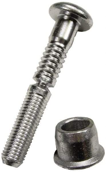 HUCK - Button Head Steel Lockbolt Blind Rivet - 1/4" to 3/8" Grip, 1/2" Head Diam, 1/4" Body Diam - USA Tool & Supply