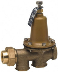 Watts - 300 Max psi Water Pressure Reducing Valve - 1" FPT Union x FPT Connection, 8" High x 6-3/4" Wide, 25 to 75 psi Reduced Pressure Range - USA Tool & Supply