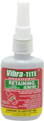 Vibra-Tite - 10 mL Bottle, Green, High Strength Liquid Retaining Compound - Series 530, 24 hr Full Cure Time, Hand Tool Removal - USA Tool & Supply