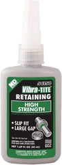 Vibra-Tite - 50 mL Bottle, Green, High Strength Liquid Retaining Compound - Series 541, 24 hr Full Cure Time, Heat Removal - USA Tool & Supply