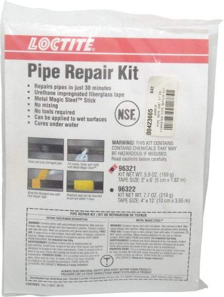 Loctite - 2"x6'" Pipe Fixmastr Pipe Repair Kit - For Onsite Repairs of Cracked Pipes & Damaged Pipe Joints - USA Tool & Supply