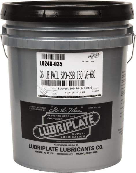Lubriplate - 5 Gal Pail, Mineral Gear Oil - 184 SUS Viscosity at 210°F, 3314 SUS Viscosity at 100°F, ISO 680 - USA Tool & Supply
