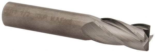 M.A. Ford - 1/2", 4 Flute, Single End, Solid Carbide, 0.03" Corner Radius End Mill - 3" OAL, 30° Helix, Right Hand Flute, 1" LOC, Right Hand Cut - USA Tool & Supply