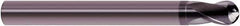 SGS - 8mm Diam, 8mm LOC, 2 Flute Solid Carbide Ball End Mill - AlTiN Finish, Single End, 102mm OAL, 8mm Shank Diam, Spiral Flute - USA Tool & Supply