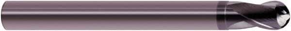 SGS - 5/8" Diam, 5/8" LOC, 2 Flute Solid Carbide Ball End Mill - AlTiN Finish, Single End, 5-1/2" OAL, 5/8" Shank Diam, Spiral Flute - USA Tool & Supply